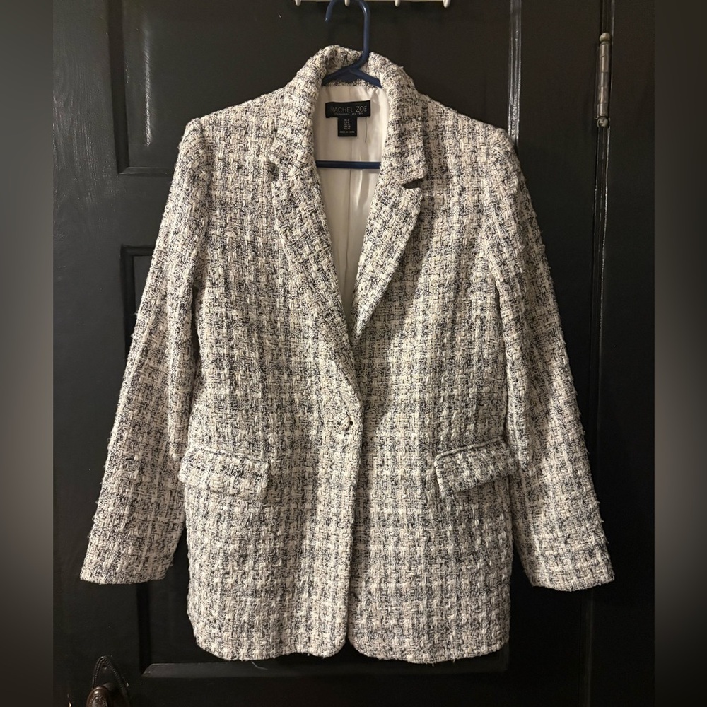 Rachel Zoe Black and White Tweed Blazer